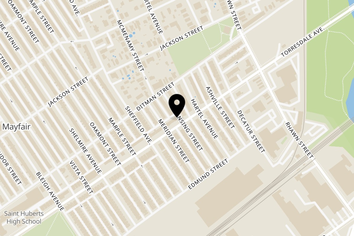 Map showing the location of Super Fratelli's Pizza on 7732 Torresdale Ave in Philadelphia